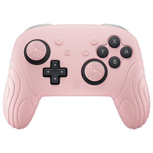 PlayVital Samurai Edition Switch 2 Proコントローラー用 保護シリコンケース 背面ボタンキャップ＆親指グリップ＆ステッカー付き【桜ピンク】