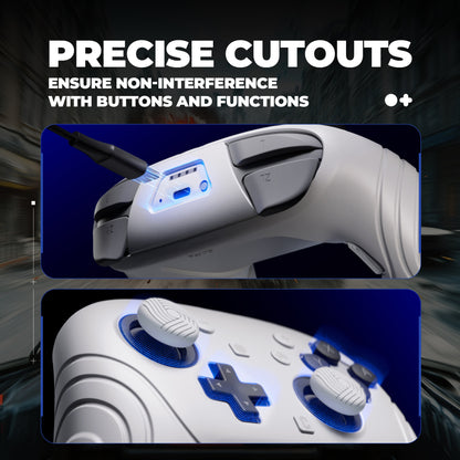 PlayVital Samurai Edition Switch 2 Proコントローラー用 保護シリコンケース 背面ボタンキャップ＆親指グリップ＆ステッカー付き【ホワイト】