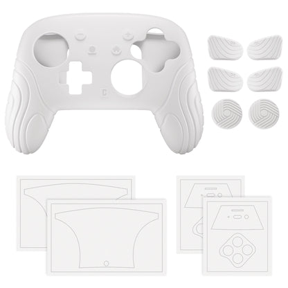 PlayVital Samurai Edition Switch 2 Proコントローラー用 保護シリコンケース 背面ボタンキャップ＆親指グリップ＆ステッカー付き【ホワイト】