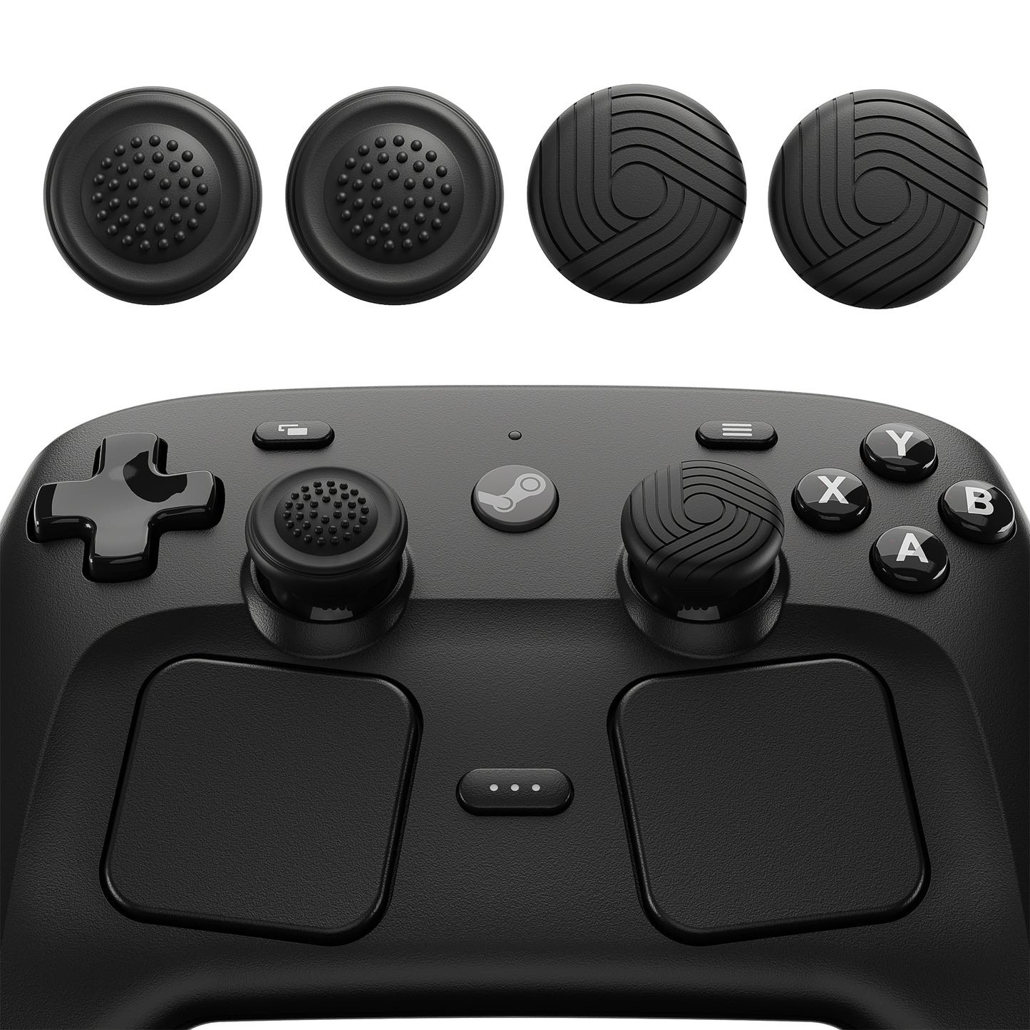 PlayVital Samurai & Guardian Edition 4個セット サムグリップ Steam Controller 2（2026）用 滑り止めテクスチャグリップキャップ【ブラック】