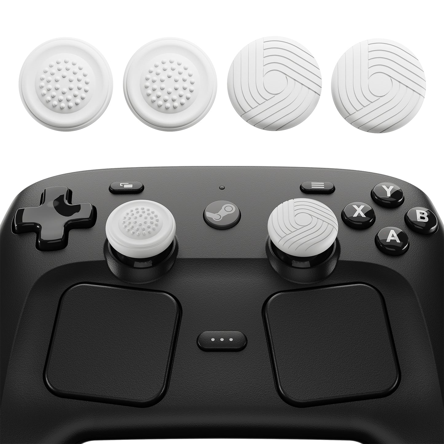 PlayVital Samurai & Guardian Edition 4個セット サムグリップ Steam Controller 2（2026）用 滑り止めテクスチャグリップキャップ【ホワイト】