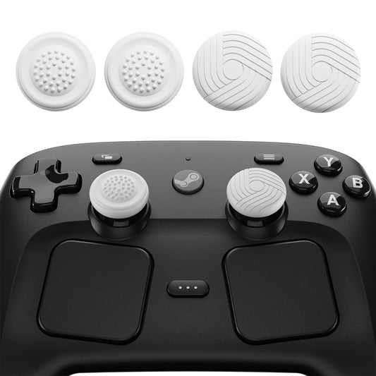 PlayVital Samurai & Guardian Edition 4個セット サムグリップ Steam Controller 2（2026）用 滑り止めテクスチャグリップキャップ【ホワイト】