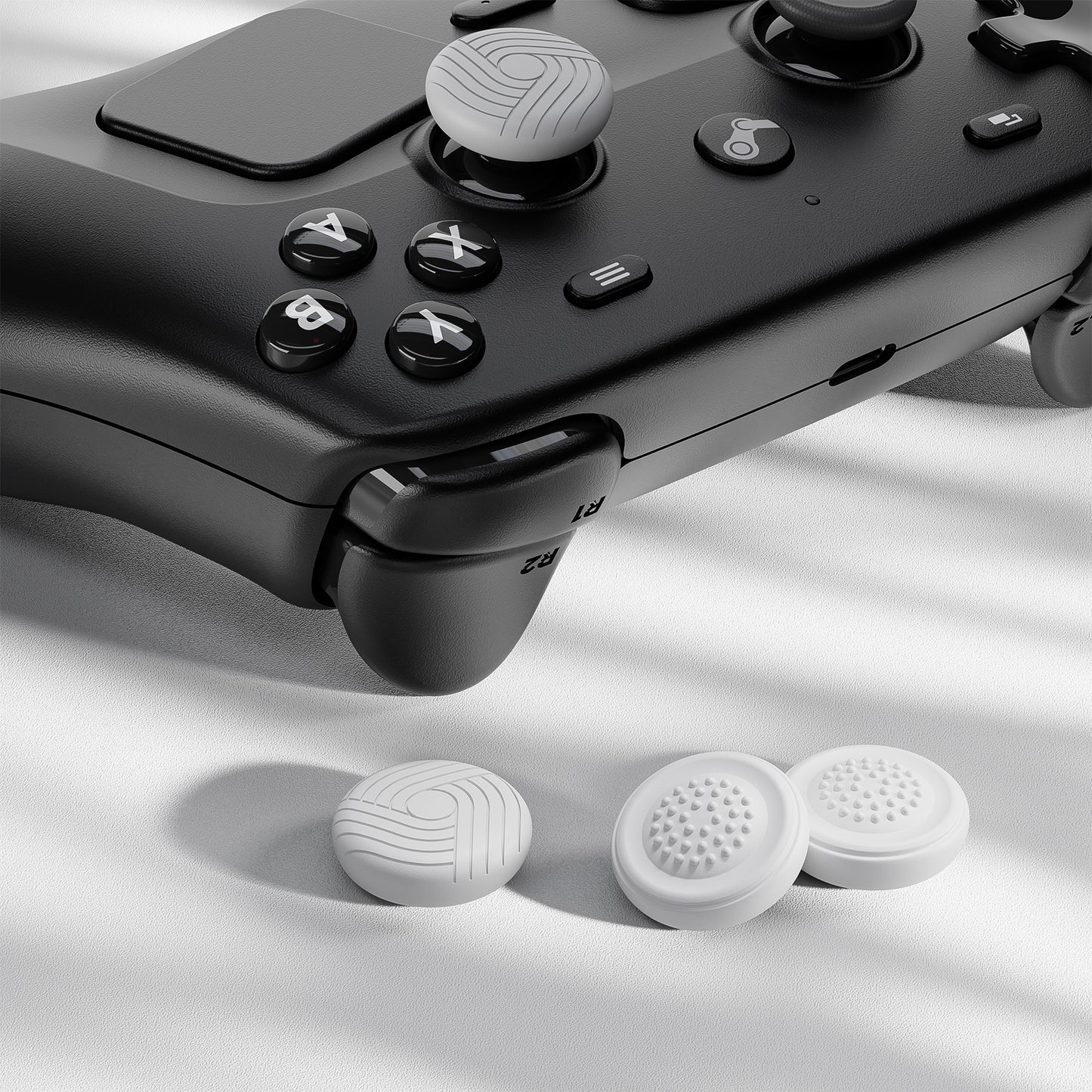 PlayVital Samurai & Guardian Edition 4個セット サムグリップ Steam Controller 2（2026）用 滑り止めテクスチャグリップキャップ【ホワイト】