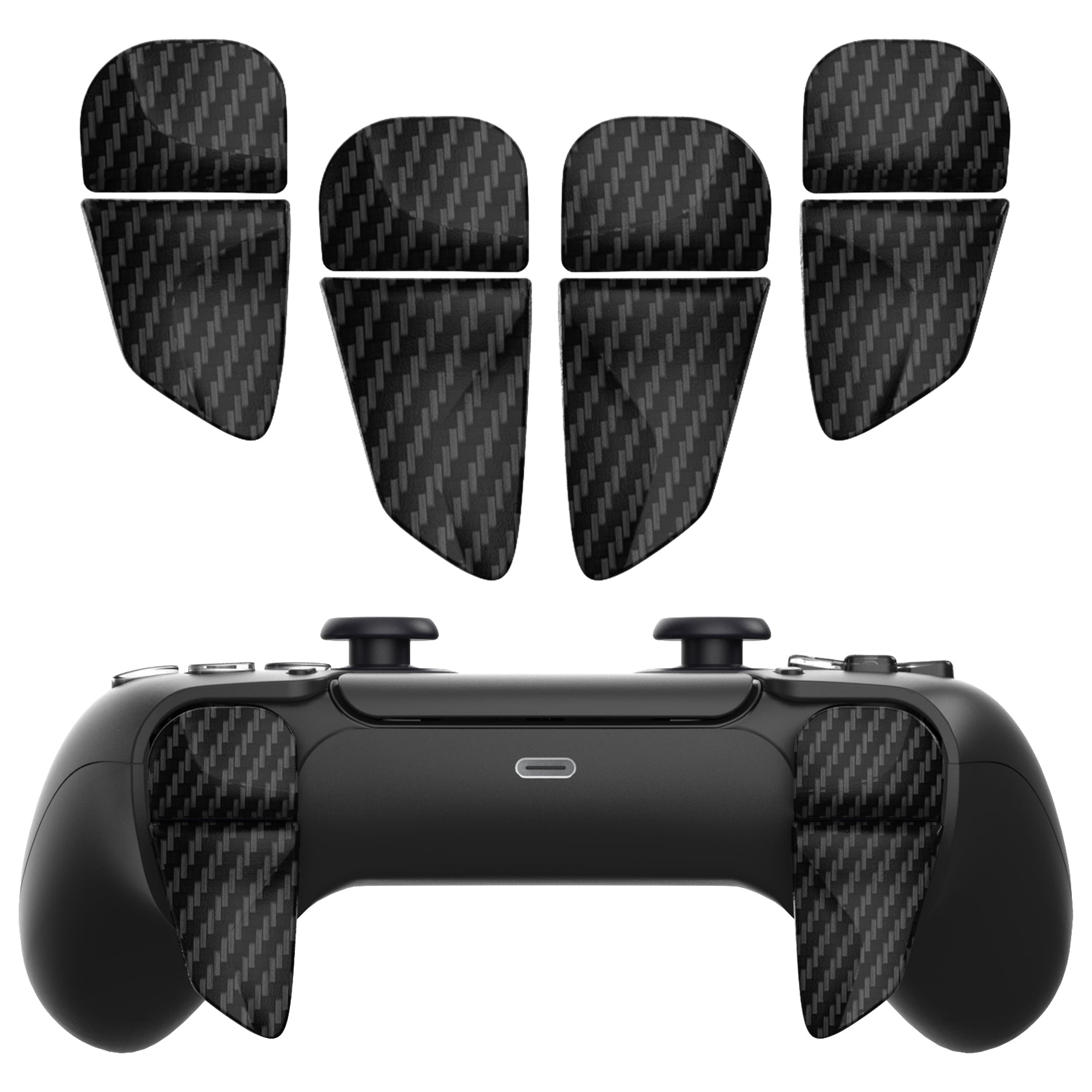 PlayVital Graphite Carbon Fiber 2 Pair Shoulder Buttons Extension Triggers for PS5 Controller, Game Improvement Adjusters for PS5 Controller, Bumper Trigger Extenders for PS5 Controller - PFPJ042 PlayVital