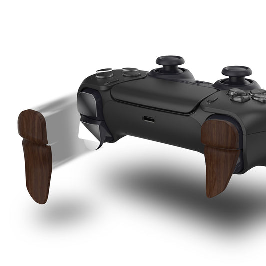 PlayVital Wood Grain 2 Pair Shoulder Buttons Extension Triggers for PS5 Controller, Game Improvement Adjusters for PS5 Controller, Bumper Trigger Extenders for PS5 Controller - PFPJ143 PlayVital