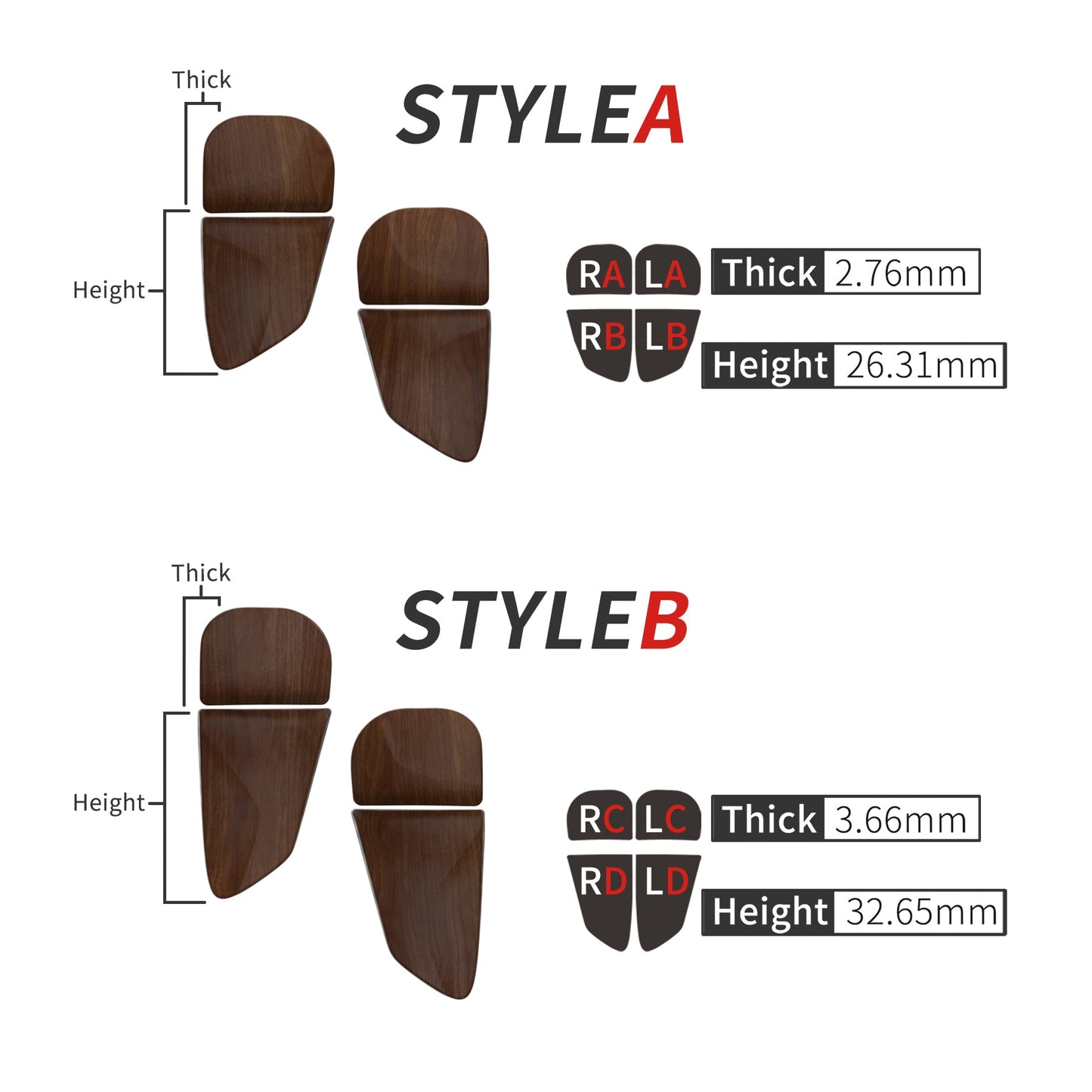 PlayVital Wood Grain 2 Pair Shoulder Buttons Extension Triggers for PS5 Controller, Game Improvement Adjusters for PS5 Controller, Bumper Trigger Extenders for PS5 Controller - PFPJ143 PlayVital