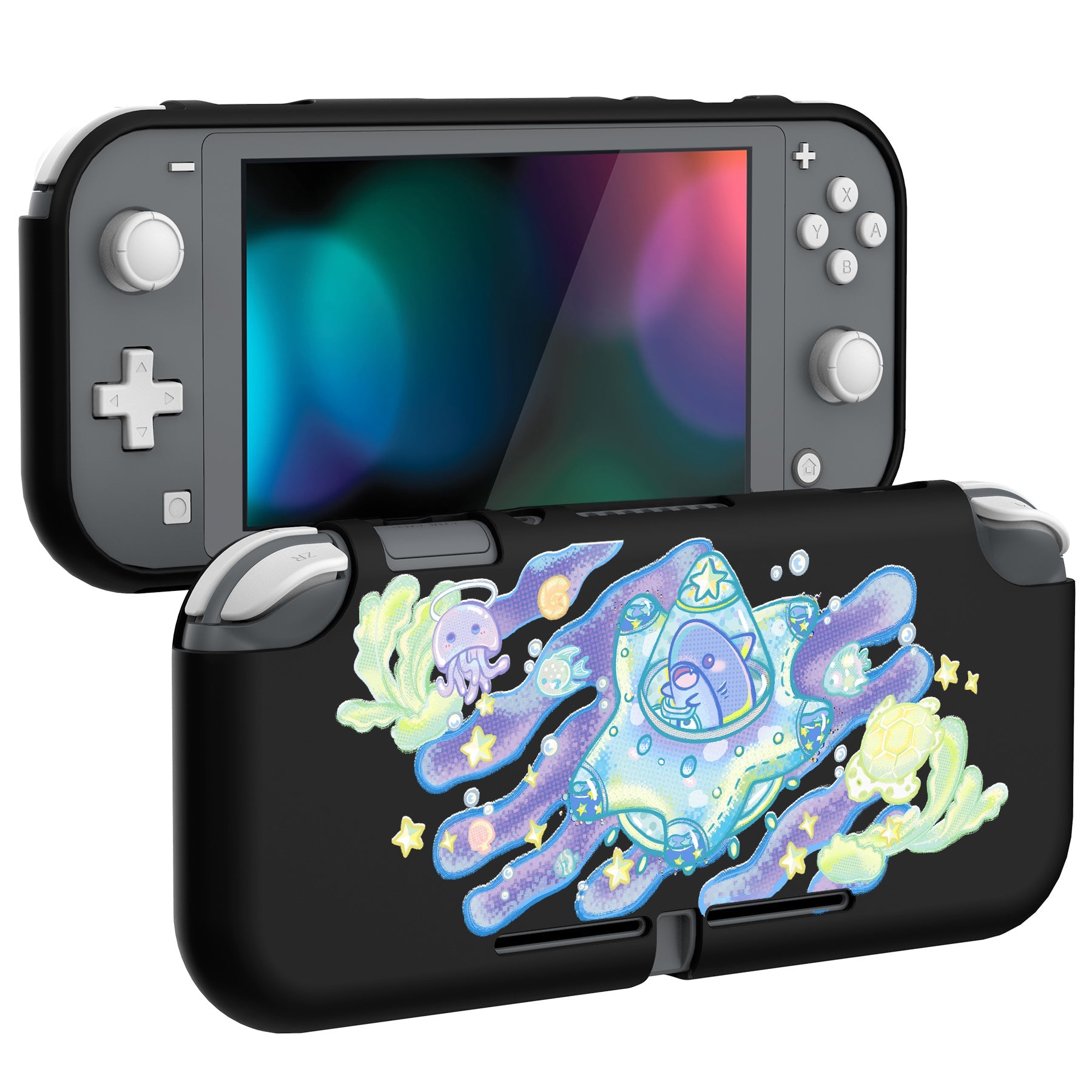 PlayVital Shark Quest Custom Protective Case for NS Switch Lite, Soft TPU Slim Case Cover for NS Switch Lite - LTU6021 PlayVital