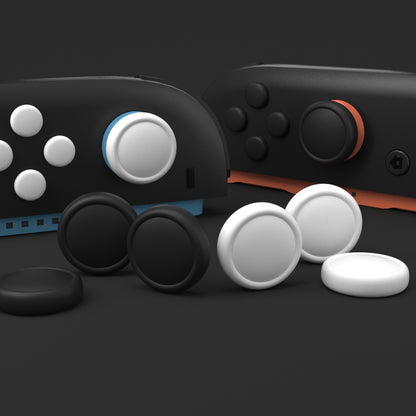 PlayVital Nintendo Switch 2（2025）対応 シリコンボタンカバー＆親指グリップセット Joycon2対応 ABXY・方向ボタン用カラフルキャップ8個＆ジョイスティックカバー4個セット【ブラック+ホワイト】