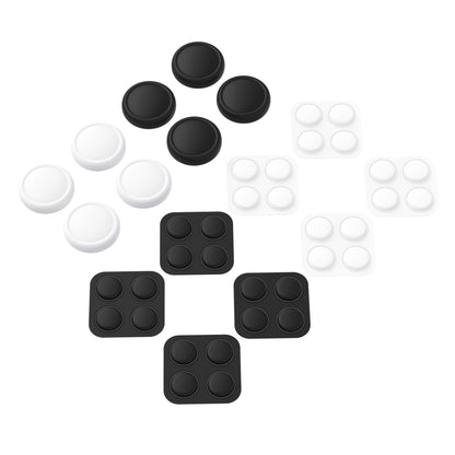 PlayVital Nintendo Switch 2（2025）対応 シリコンボタンカバー＆親指グリップセット Joycon2対応 ABXY・方向ボタン用カラフルキャップ8個＆ジョイスティックカバー4個セット【ブラック+ホワイト】