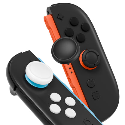 PlayVital Nintendo Switch 2（2025）対応 シリコンボタンカバー＆親指グリップセット Joycon2対応 ABXY・方向ボタン用カラフルキャップ8個＆ジョイスティックカバー4個セット【ブラック+ホワイト】