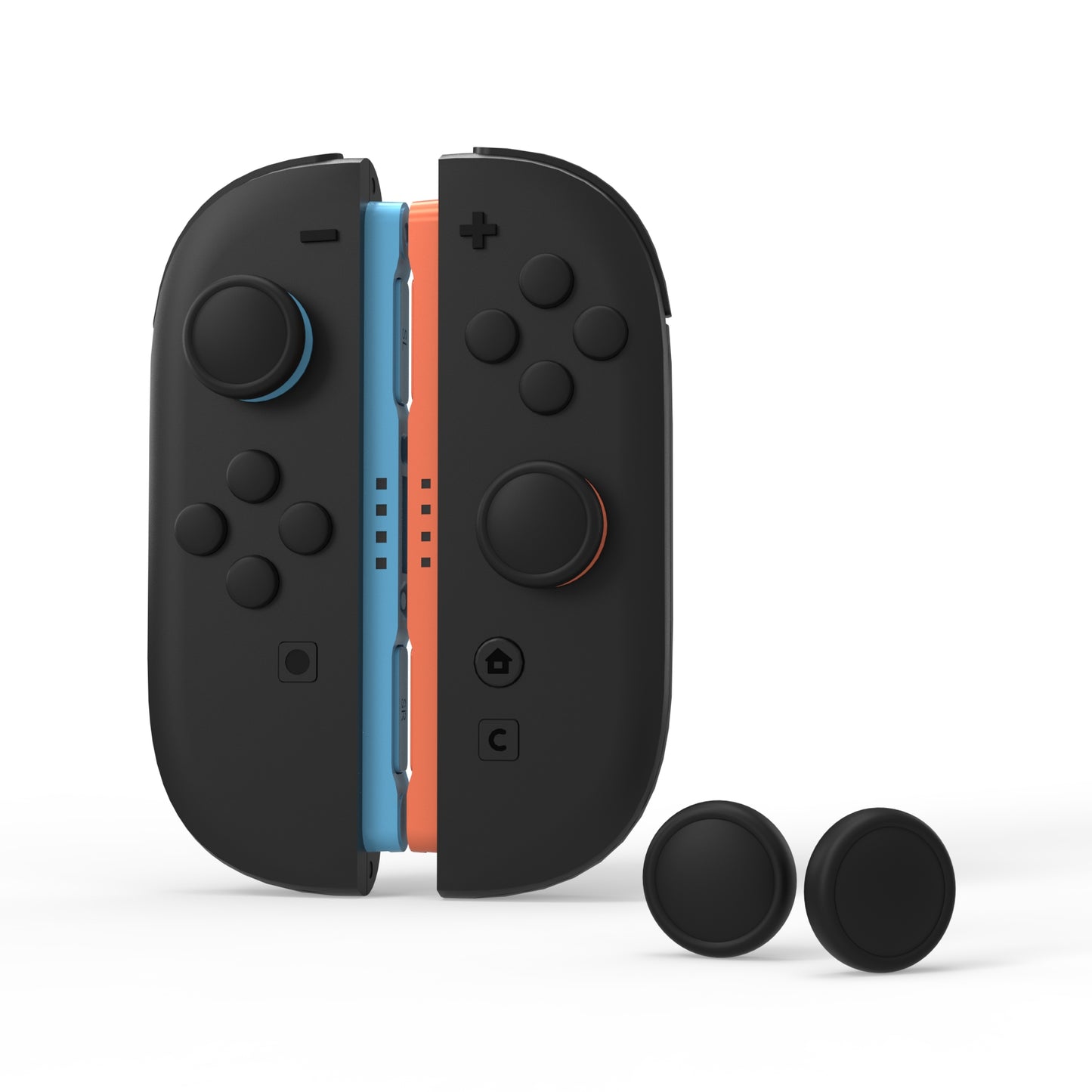 PlayVital Nintendo Switch 2（2025）対応 シリコン製赤黄青緑ボタンカバー＆ブラック親指グリップキャップセット Joycon2対応 ABXY&方向ボタン用キャップ