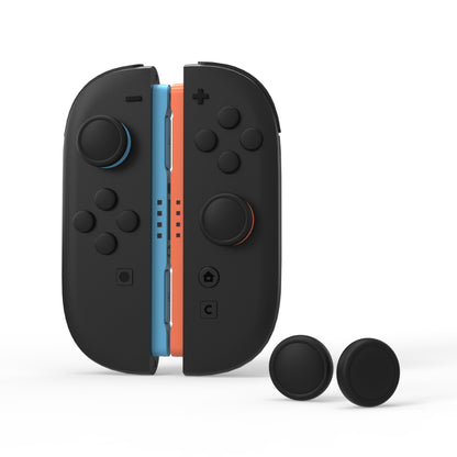PlayVital Nintendo Switch 2（2025）対応 シリコン製赤黄青緑ボタンカバー＆ブラック親指グリップキャップセット Joycon2対応 ABXY&方向ボタン用キャップ