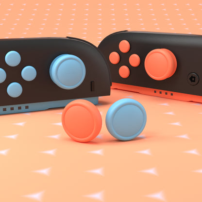 PlayVital Nintendo Switch 2（2025）対応 シリコンボタンカバー＆親指グリップセット Joycon2対応 ABXY・方向ボタン用カラフルキャップ＆ジョイスティックカバーセット【ブルー & オレンジ】