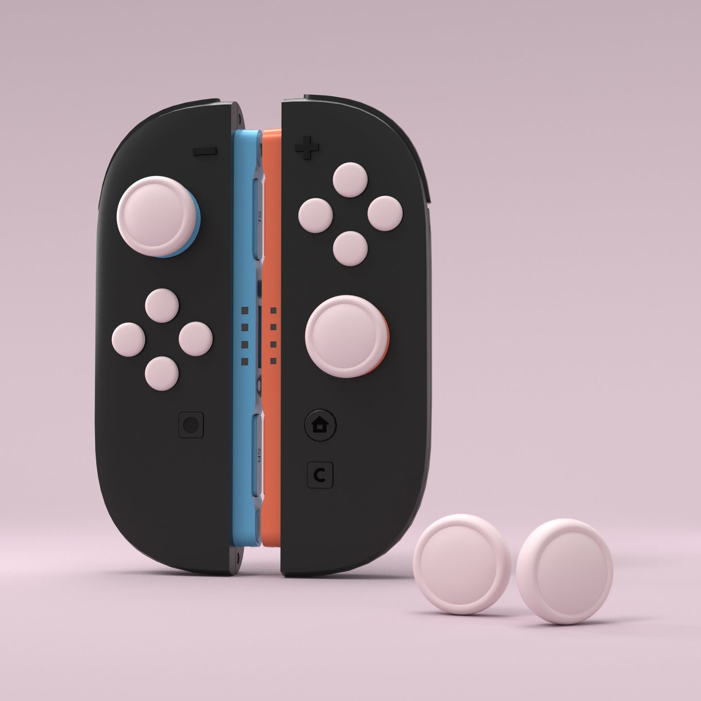 PlayVital Nintendo Switch 2（2025）対応 シリコンボタンカバー＆親指グリップセット Joycon2対応 ABXY・方向ボタン用カラフルキャップ＆ジョイスティックカバーセット【ピンク】