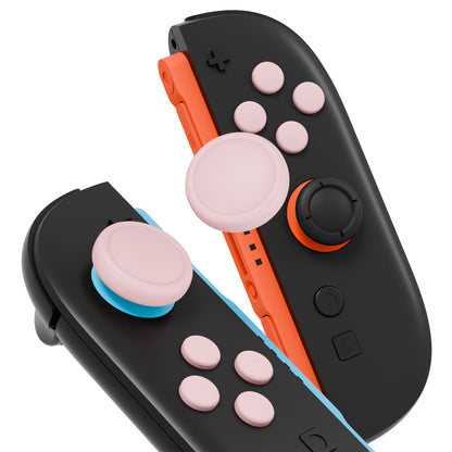 PlayVital Nintendo Switch 2（2025）対応 シリコンボタンカバー＆親指グリップセット Joycon2対応 ABXY・方向ボタン用カラフルキャップ＆ジョイスティックカバーセット【ピンク】