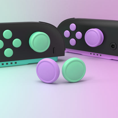 PlayVital Nintendo Switch 2（2025）対応 シリコンボタンカバー＆親指グリップセット Joycon2対応 ABXY・方向ボタン用カラフルキャップ＆ジョイスティックカバーセット【ソフトバイオレット・ミントグリーン・ブラック・グレー】
