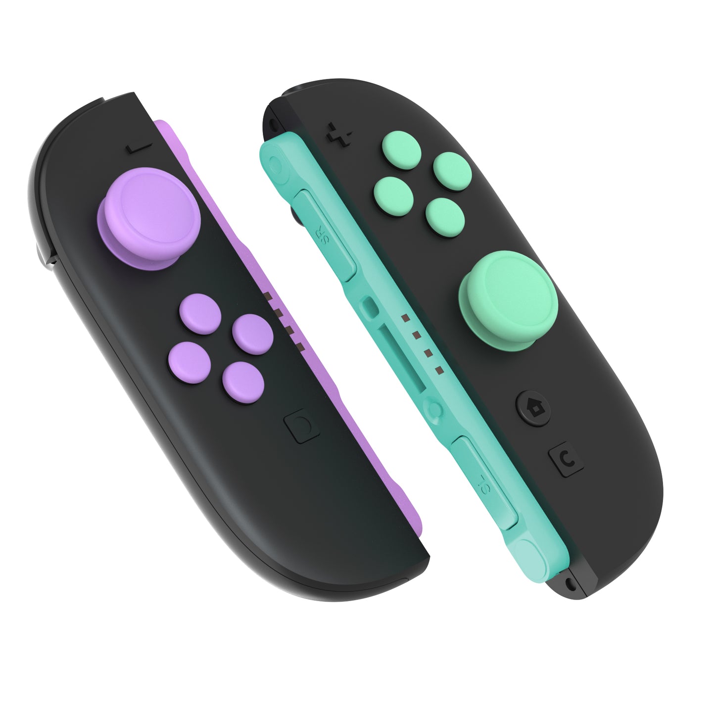 PlayVital Nintendo Switch 2（2025）対応 シリコンボタンカバー＆親指グリップセット Joycon2対応 ABXY・方向ボタン用カラフルキャップ＆ジョイスティックカバーセット【ソフトバイオレット・ミントグリーン・ブラック・グレー】