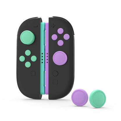 PlayVital Nintendo Switch 2（2025）対応 シリコンボタンカバー＆親指グリップセット Joycon2対応 ABXY・方向ボタン用カラフルキャップ＆ジョイスティックカバーセット【ソフトバイオレット・ミントグリーン・ブラック・グレー】