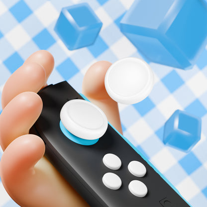 PlayVital Nintendo Switch 2（2025）対応 シリコンボタンカバー＆親指グリップセット Joycon2対応 ABXY・方向ボタン用カラフルキャップ＆ジョイスティックカバーセット【ホワイト】