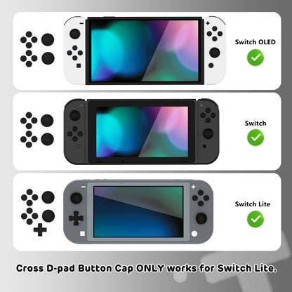 PlayVital シリコンボタンカバーやサムグリップセットSwitch/有機el/Switch Lite対応用、ABXY方向キーボタンキャップ、Switch Lite用 Dパッドボタンキャップ【ブラック】