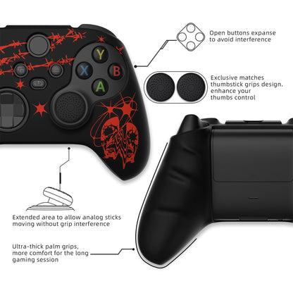 PlayVital Sin Source Silicone Cover Skin wtih Thumb Grip Caps for Xbox Series X/S Controller - BLX3028 PlayVital