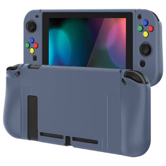 PlayVital Slate Gray Protective Case for NS Switch, Soft TPU Slim Case Cover for NS Switch Console with Colorful ABXY Direction Button Caps - NTU6039G2 PlayVital