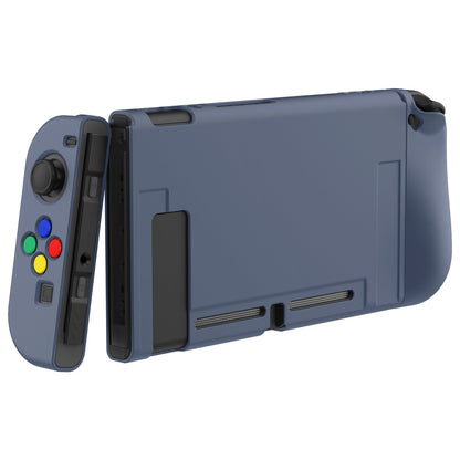 PlayVital Slate Gray Protective Case for NS Switch, Soft TPU Slim Case Cover for NS Switch Console with Colorful ABXY Direction Button Caps - NTU6039G2 PlayVital