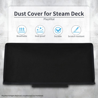 PlayVital Soft Neat Lining Dust Cover for Steam Deck - Black - PCSDM001 PlayVital