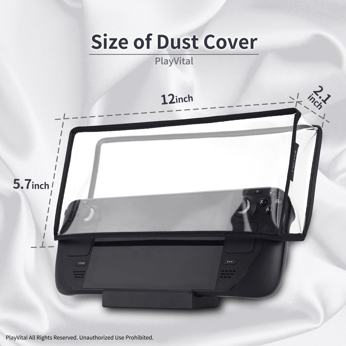 PlayVital Soft Neat Lining Dust Cover for Steam Deck - Clear Black - PCSDM003 PlayVital