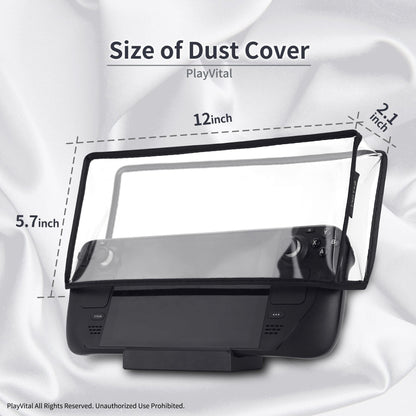 PlayVital Soft Neat Lining Dust Cover for Steam Deck - Clear Black - PCSDM003 PlayVital