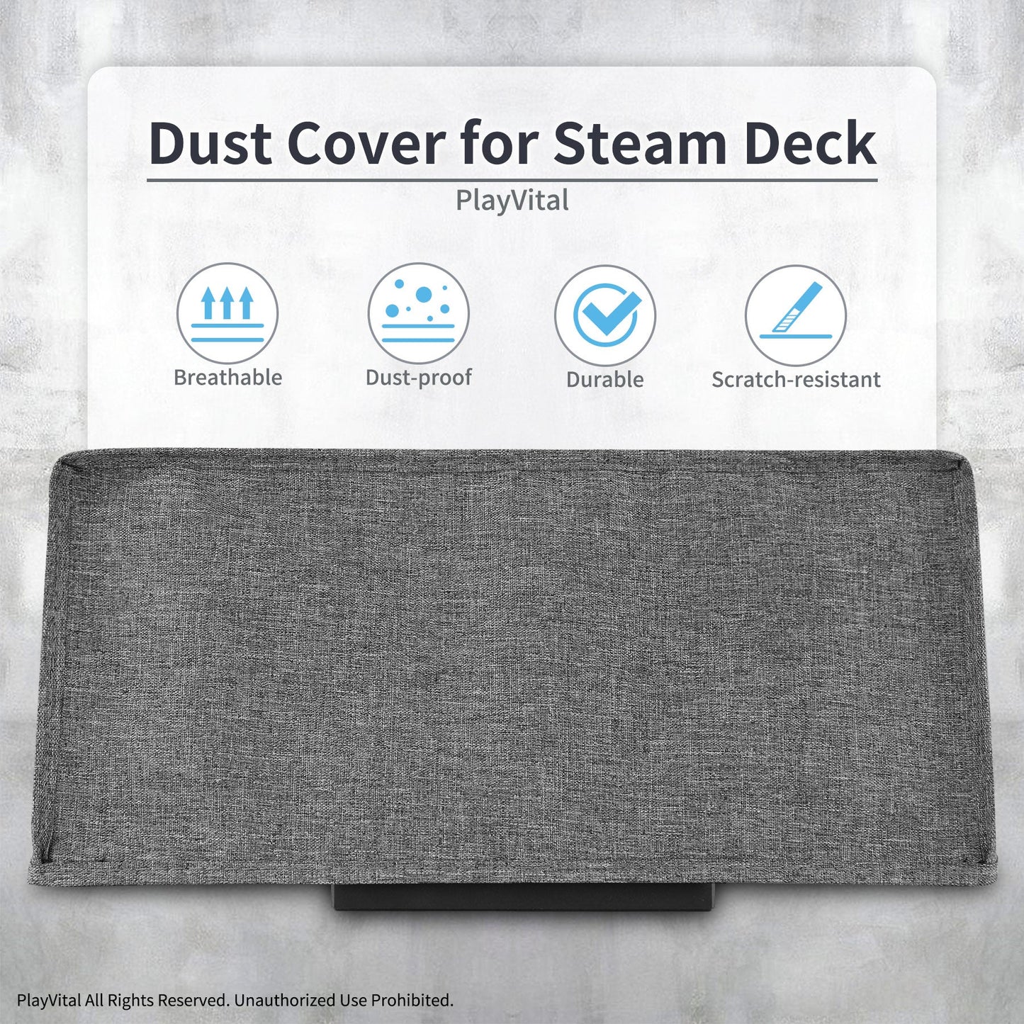 PlayVital Soft Neat Lining Dust Cover for Steam Deck - Gray - PCSDM002 PlayVital