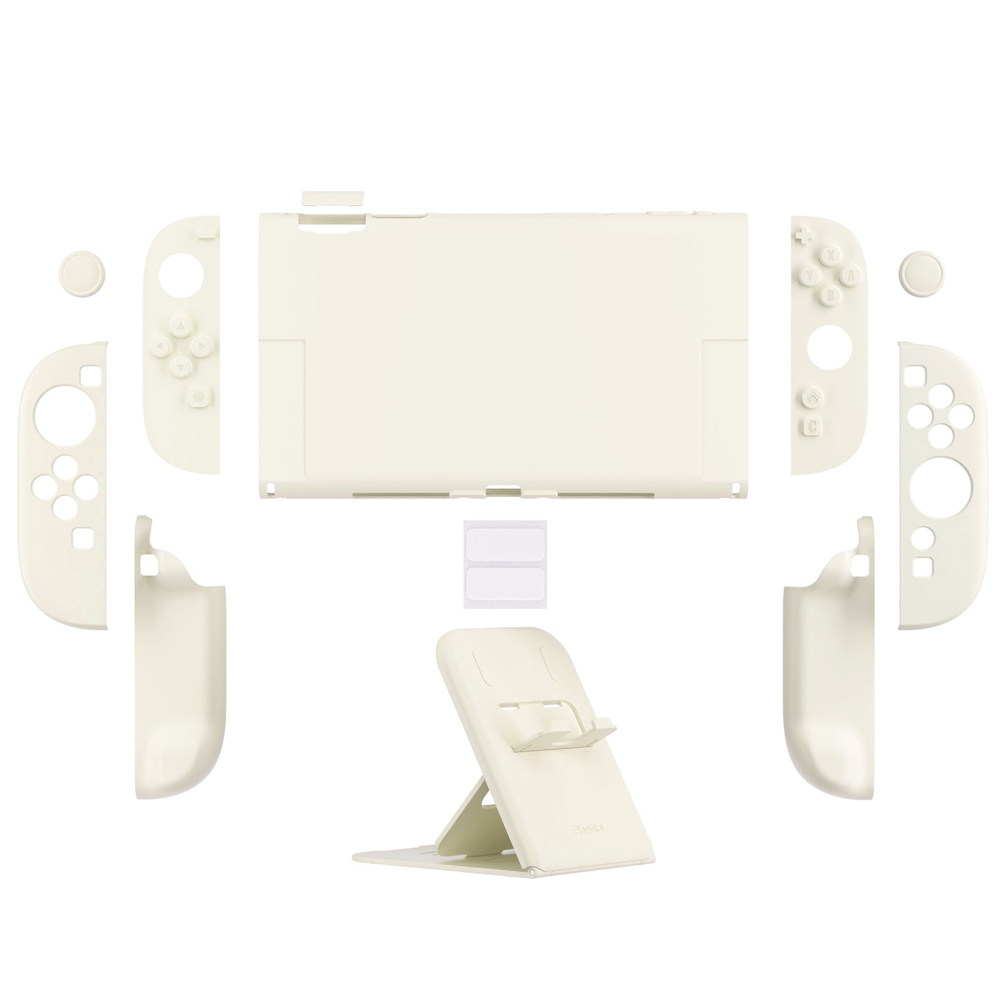 PlayVital Nintendo Switch 2（2025）対応ハードカバー 保護ケース 付けたままドックに対応 折りたたみ式スタンド＆親指グリップ付き【アイボリー】