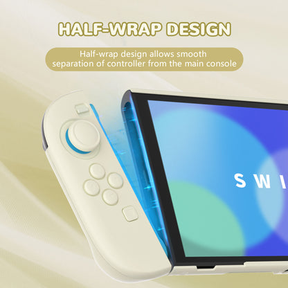 PlayVital Nintendo Switch 2（2025）対応ハードカバー 保護ケース 付けたままドックに対応 折りたたみ式スタンド＆親指グリップ付き【アイボリー】