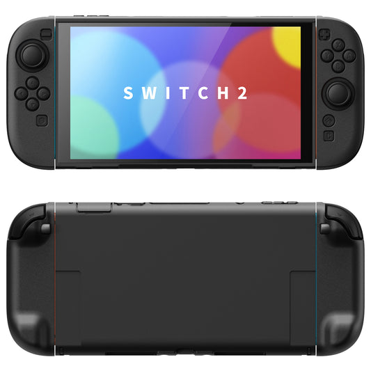PlayVital Nintendo Switch 2（2025）対応ハードカバー 保護ケース 付けたままドックに対応 折りたたみ式スタンド＆親指グリップ付き【ブラック】
