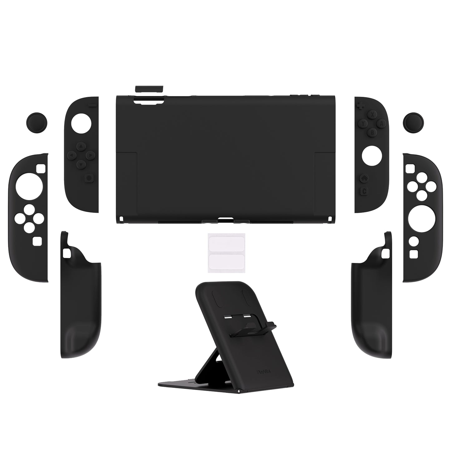 PlayVital Nintendo Switch 2（2025）対応ハードカバー 保護ケース 付けたままドックに対応 折りたたみ式スタンド＆親指グリップ付き【ブラック】