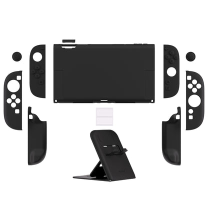 PlayVital Nintendo Switch 2（2025）対応ハードカバー 保護ケース 付けたままドックに対応 折りたたみ式スタンド＆親指グリップ付き【ブラック】