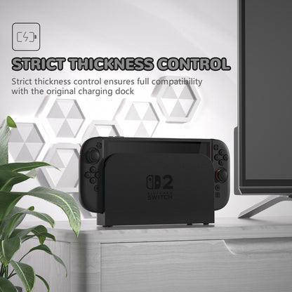 PlayVital Nintendo Switch 2（2025）対応ハードカバー 保護ケース 付けたままドックに対応 折りたたみ式スタンド＆親指グリップ付き【ブラック】