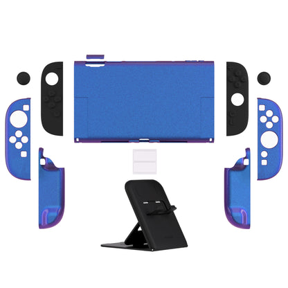 PlayVital Nintendo Switch 2（2025）対応ハードカバー 保護ケース 付けたままドックに対応 折りたたみ式スタンド＆親指グリップ付き【カメレオンパープルブルー】
