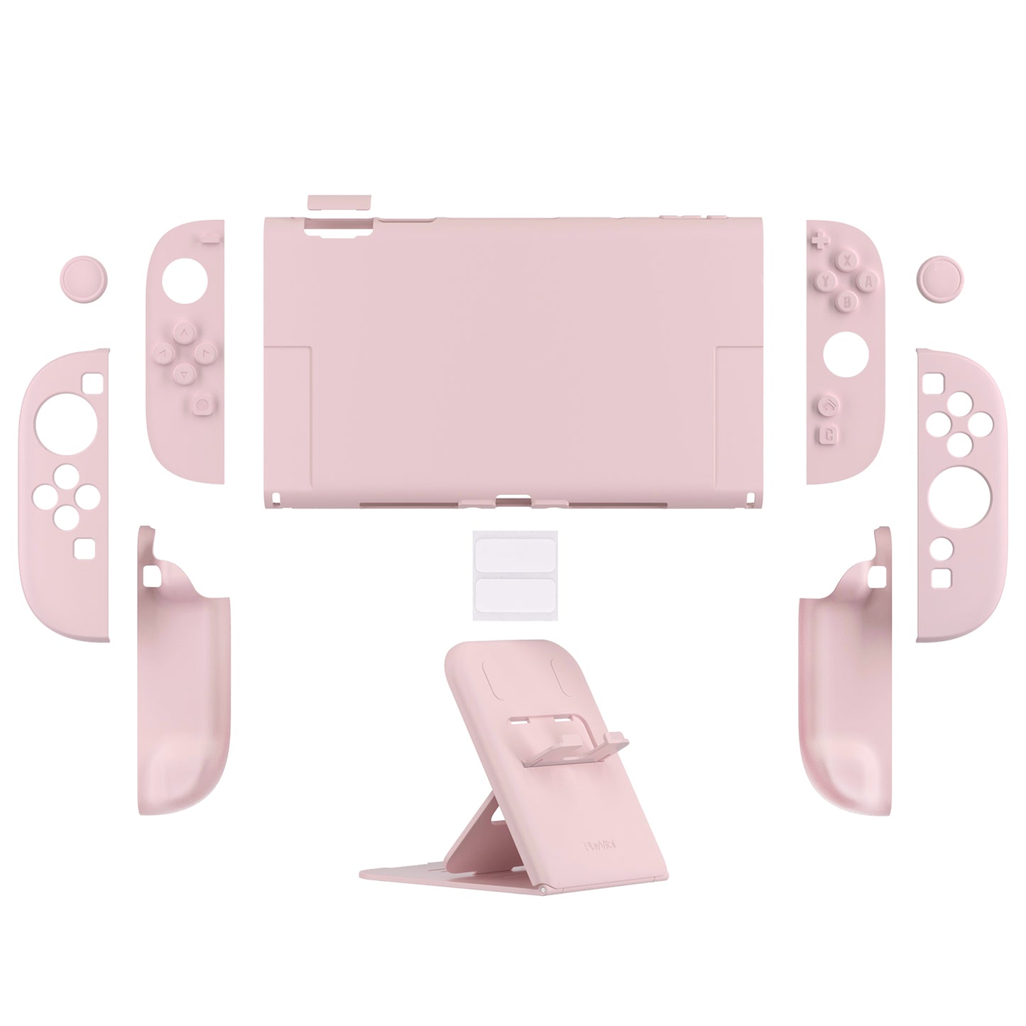 PlayVital Nintendo Switch 2（2025）対応ハードカバー 保護ケース 付けたままドックに対応 折りたたみ式スタンド＆親指グリップ付き【ピンク】