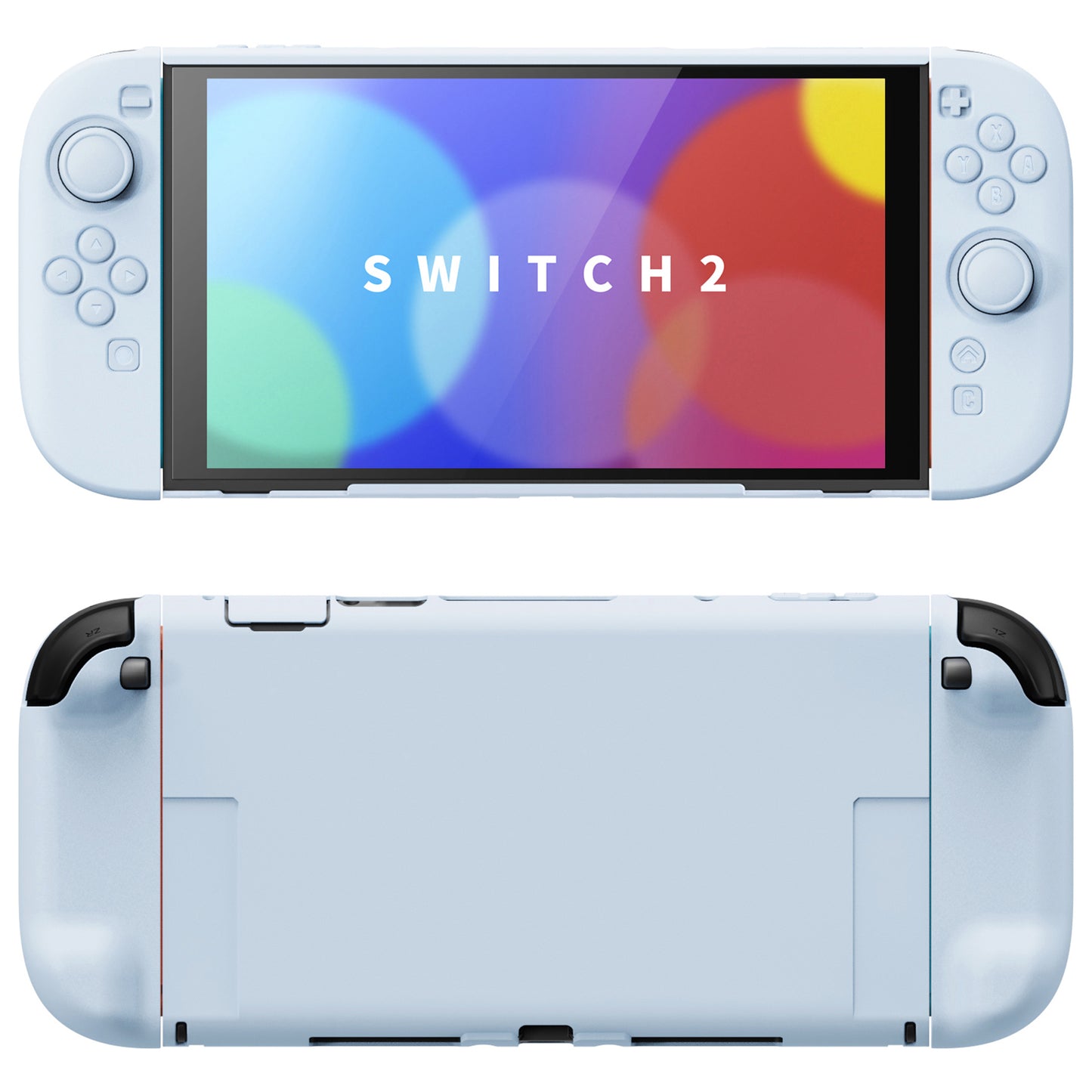 PlayVital Nintendo Switch 2（2025）対応ハードカバー 保護ケース 付けたままドックに対応 折りたたみ式スタンド＆親指グリップ付き【ヘブンブルー】