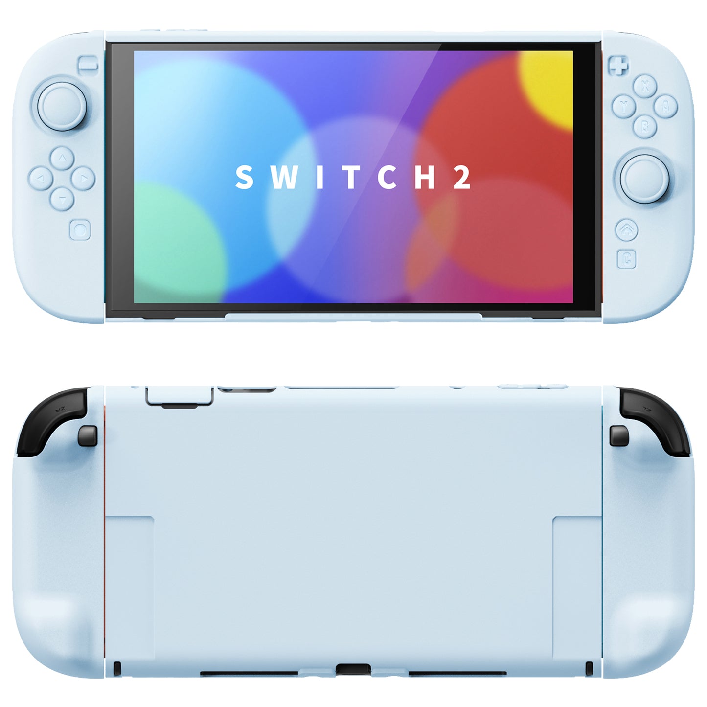 PlayVital Nintendo Switch 2（2025）対応ハードカバー 保護ケース 付けたままドックに対応 折りたたみ式スタンド＆親指グリップ付き【ヘブンブルー】