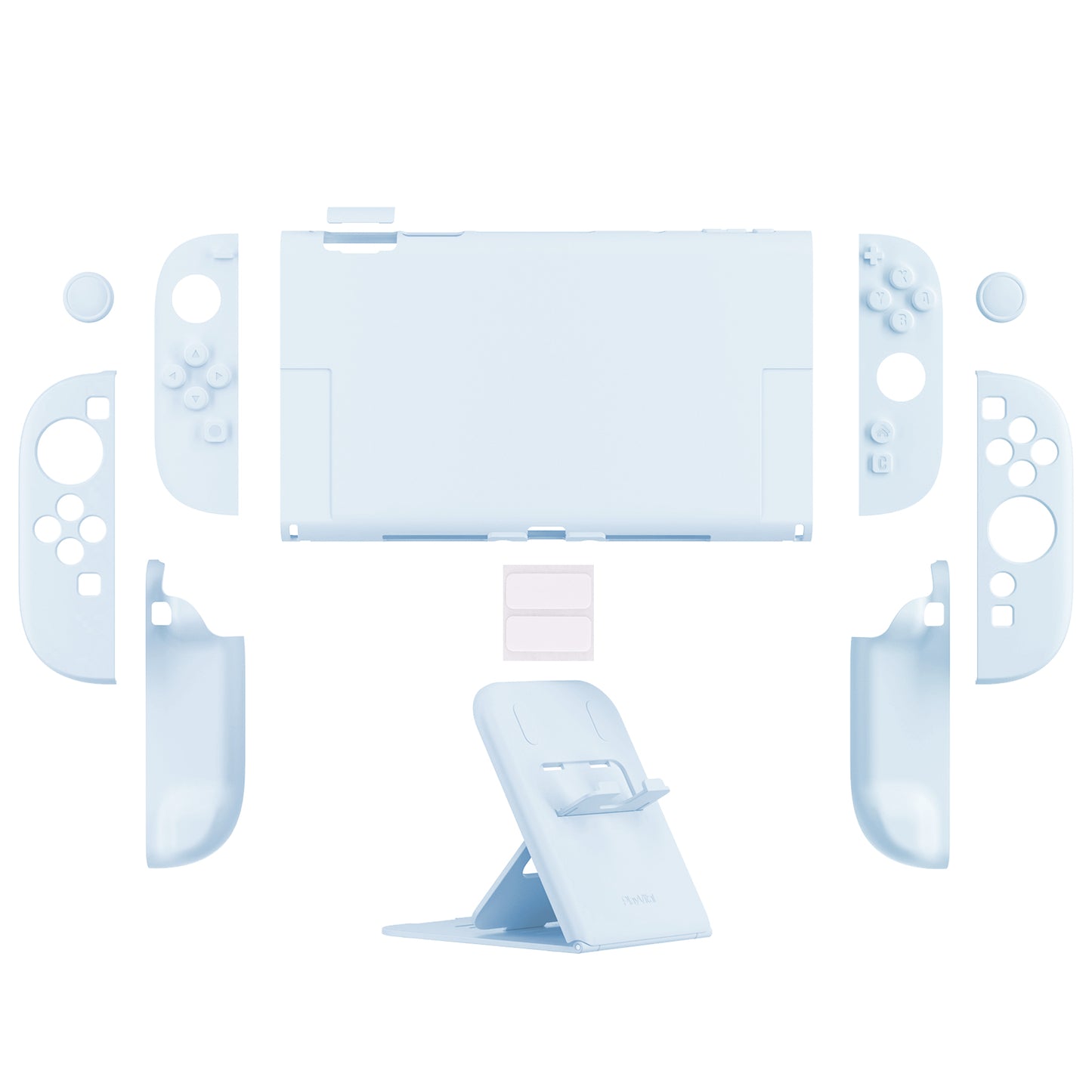 PlayVital Nintendo Switch 2（2025）対応ハードカバー 保護ケース 付けたままドックに対応 折りたたみ式スタンド＆親指グリップ付き【ヘブンブルー】