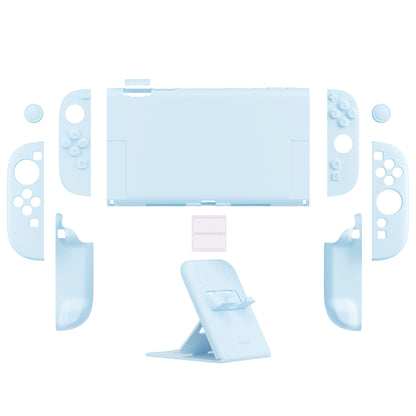 PlayVital Nintendo Switch 2（2025）対応ハードカバー 保護ケース 付けたままドックに対応 折りたたみ式スタンド＆親指グリップ付き【ヘブンブルー】