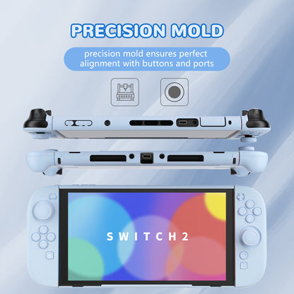 PlayVital Nintendo Switch 2（2025）対応ハードカバー 保護ケース 付けたままドックに対応 折りたたみ式スタンド＆親指グリップ付き【ヘブンブルー】