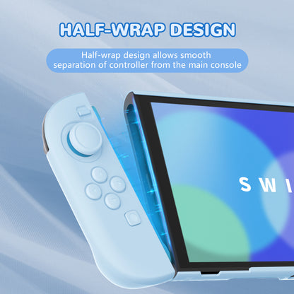 PlayVital Nintendo Switch 2（2025）対応ハードカバー 保護ケース 付けたままドックに対応 折りたたみ式スタンド＆親指グリップ付き【ヘブンブルー】