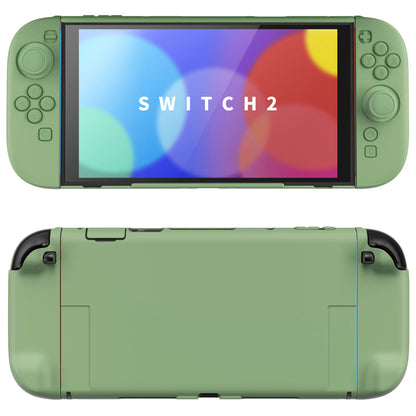 PlayVital Nintendo Switch 2（2025）対応ハードカバー 保護ケース 付けたままドックに対応 折りたたみ式スタンド＆親指グリップ付き【抹茶グリーン】