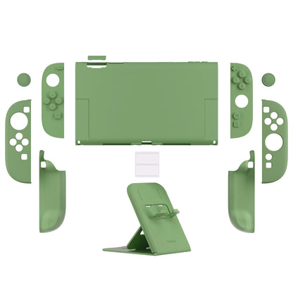 PlayVital Nintendo Switch 2（2025）対応ハードカバー 保護ケース 付けたままドックに対応 折りたたみ式スタンド＆親指グリップ付き【抹茶グリーン】