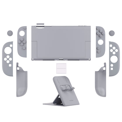 PlayVital Nintendo Switch 2（2025）対応ハードカバー 保護ケース 付けたままドックに対応 折りたたみ式スタンド＆親指グリップ付き【グレー】
