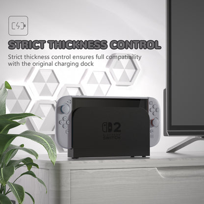 PlayVital Nintendo Switch 2（2025）対応ハードカバー 保護ケース 付けたままドックに対応 折りたたみ式スタンド＆親指グリップ付き【グレー】