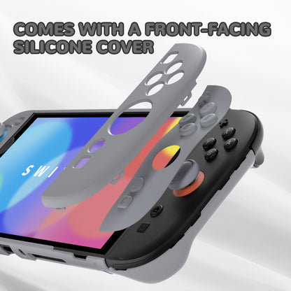 PlayVital Nintendo Switch 2（2025）対応ハードカバー 保護ケース 付けたままドックに対応 折りたたみ式スタンド＆親指グリップ付き【グレー】